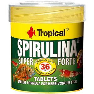 غذای ماهی تروپیکال مدل Super Spirulina Forte Tabletes وزن 36 گرم Tropical Super Spirulina Forte Tabletes Fish Food 36g
