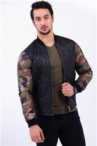 کاپشن مردانه مشکی تکه دوزی شده ارتشی   Vavin -41746