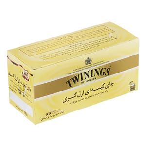 چای کیسه‌ای ارل‌گری 25 عددی توینینگز Ahmad Earl Grey Black Tea Bag Pack