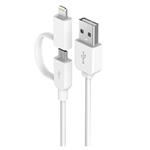 Devia Smart 2 in 1 USB To Lightning And MicroUSB Cable 1m