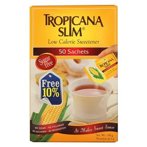 بسته ساشه شیرین کننده تروپیکانا اسلیم مدل Low Calorie Tropicana Slim Low Calorie Sweetener Sachets Pack