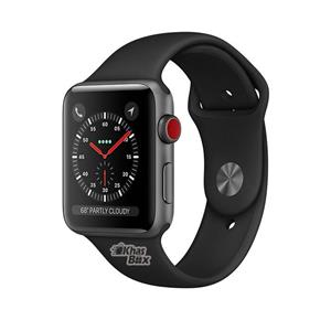 ساعت هوشمند اپل واچ سری 3 سلولار مدل 42mm Space Black Stainless Steel Case with Black Sport Band Apple Watch Series 3 Cellular 42mm Space Black Stainless Steel Case with Black Sport Band