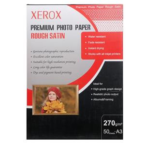 کاغذ عکس زیراکس مدل Rough Satin سایز A3 بسته 50 عددی XEROX Rough Satin Premium Photo Paper A3 Pack Of 50