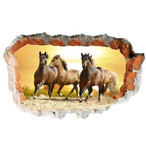 استیکر سه بعدی ژیوار طرح اسب های وحشی Zhivar Wild Horses 3D Wall Sticker 