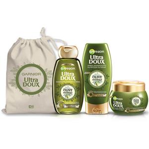 پک شامپو، نرم کننده و ماسک مو گارنیه سری Ultra Doux مدل Olive Oil Garnier Ultra Doux Olive Oil Shampoo, Conditioner And Hair Mask Pack