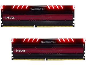 رم دسکتاپ DDR4 دو کاناله 2400 مگاهرتز CL15 تیم گروپ مدل Delta ظرفیت 8 گیگابایت Team Group Delta DDR4 2400MHz CL15 Dual Channel Desktop RAM - 8GB