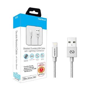 کابل شارژ و انقال داده کنفی نزتک مناسب برای گوشی موبایل اپل ایفون NAZTECH MFi Lightning Charge Sync USB Braided Cable 