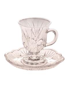 ست فنجان و نعلبکی راشا مدل کریستال-مجموعه شش عددی Rasha Crystal Cup And Saucer-Pack Of 6