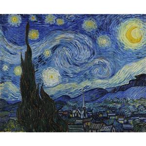 تابلو شاسی گالری هنری پیکاسو طرح Starry Night سایز 60x90سانتی متر Picasso Art Gallery Starry Night Chassis size60x90 CM