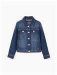 کت جین یقه برگردان دخترانه Girls Denim Turnover Collar Jacket