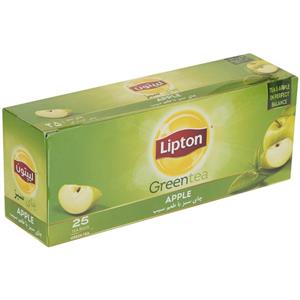 چای سبز کیسه لیپتون مدل Apple بسته 25 عددی Lipton Green Tea Bag Pack of 