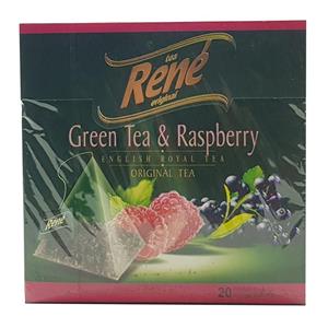 بسته دمنوش میوه ای رنه مدل Green Tea and Raspberry