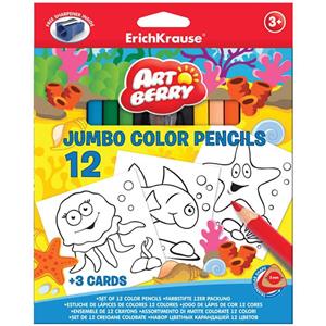 مداد رنگی 12 رنگ اریک کراوزه سری آرت بری مدل Jumbo ErichKrause Art Berry Jumbo 12 Color Pencil