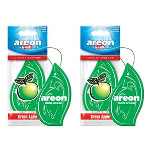 خوشبو کننده ماشین آرئون مدل Refreshment Green Apple - بسته 2 عددی Areon Refreshment Green Apple Car Air Freshener- Pack of 2