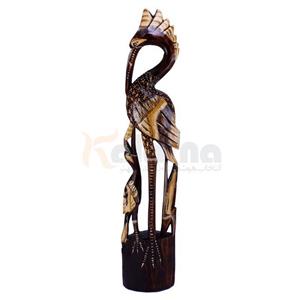 مجسمه چوبی فلامینگو تاج دار با بچه سایز 1متری