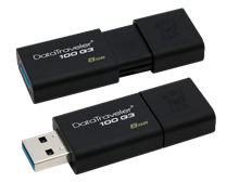 فلش یو اس بی 8گیگابایت دی تی 100 جی 3 یو اس بی 0.3 کینگ استون KINGSTON 8GB DT100 G3 USB3.0 FLASH USB