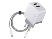 کابل و شارژر دیواری دو پورت انرژیا Energea Nylotughkit AMP Charger And Micro USB Cable