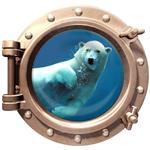 استیکر سه بعدی ویداوین طرح زیردریایی خرس