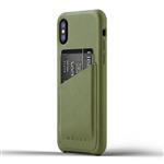 MUJJO iPhone X Full Leather Wallet Case - Olive CS-092