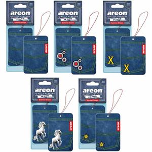 خوشبو کننده آرئون مدل Jeans Summer Dream - بسته 5 عددی Areon Jean Summer Dream Car Air Freshener - Pack Of 5