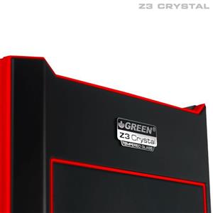کیس گرین مدل زد 3 کریستال قرمز Green Z3 CRYSTAL RED TEMPERED GLASS Mid Tower Case