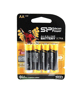 باتری قلمی سیلیکون پاور مدل Alkaline Ultra بسته 4 عددی Silicon Power Alkaline Ultra AA Battery Pack Of 4