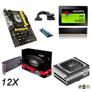 LMR37 12x XFX RX 480 CORE 4GB ریگ ماینینگ