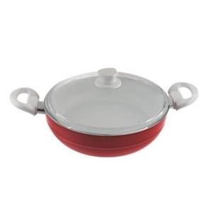 ماهیتابه دردار آرزوم با قطر 28cm سرامیکی رنگ : قرمز، بادمجانی، طلایی