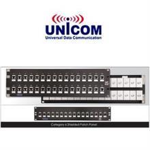 پچ پنل 32 پورت یونی کام شیلد  CAT-6 Unicom 32 Port Patch Panel with CAT-6 Shielded keystone jack loaded