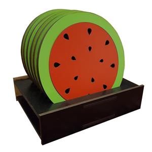 زیرلیوانی طرح هندوانه کد CO101 بسته 6 عددی Watermelon Coaster CO101 Pack of 6