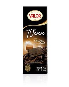 valor شکلات تلخ 70 درصد با کارامل و نمک دریایی والور