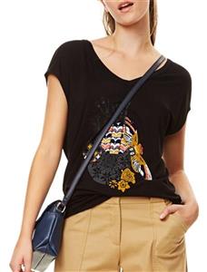 تی شرت ویسکوز یقه هفت زنانه Samira Women Viscose V-Neck T-shirt Samira