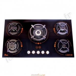 اجاق گاز شیشه ای بیمکث مدل MG0066 طرح رویال نارنجی Bimax MG0066 Royal Glass Gas Hob