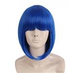 Topcosplay Short Straight Wigs Flat Bangs