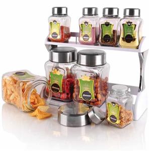 سرویس بانکه دو طبقه استیل زیباسازان مدل کمرباریک چهارگوش کد 11023