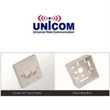 سوکت یونی کام 2 پورت Unicom 2 Port Shuttered Face Plate