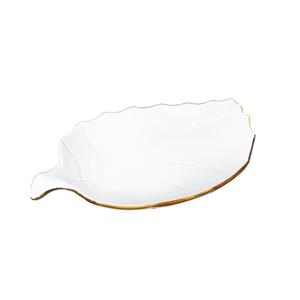 دیس لیمون چینی طرح برگ  خط طلا مدل M2