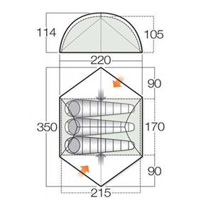 چادر مسافرتی3 نفره ونگو مدل زفیر300-Vango Zephyr 300 Tent 