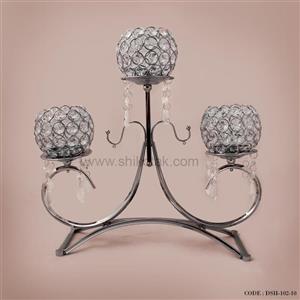 جاشمعی پایه دار سیلور 3 شعله مدل هشتی