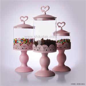 کندی باکس پایه بلند صورتی مدل در قلبی