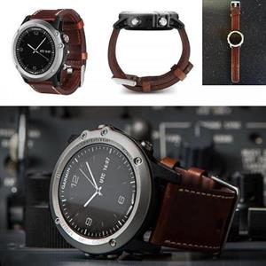 بند چرم قهوه ای ساعت هوشمند فنیکس 3