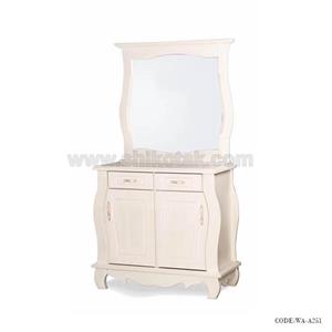 بوفه چوبی آینه دار سفید سری A251