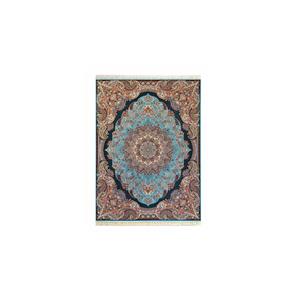 فرش ماشینی داریوش طرح ساغر زمینه آبی فیروزه ای