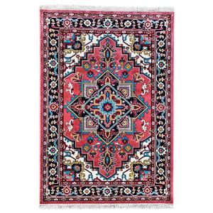 فرش ماشینی سهند کد B045.8J طرح هریس زمینه پیازی Sahand Model Heris Mechine Made Carpet Code B045.8J Pink