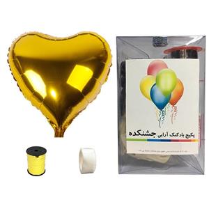 پک بادکنک آرایی جشنکده مدل Gold Heart Jashnkade Balloon Package Model Gold Heart