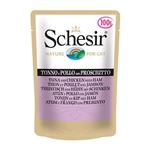 پوچ گربه شسیر schesir تن و مرغ و ژامبون – 100 گرمی