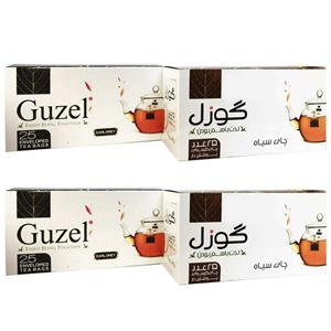 بسته چای سیاه گوزل مدل Black Tea and Earl Grey پک 4 عددی Guzel Bags Pack Of 