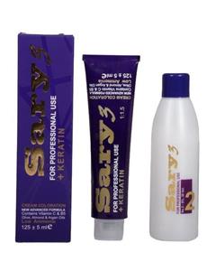Sary Cosmetics رنگ مو عسلی تیره 125 میل + اکسیدان 180 میل - ساری3 تحت لیسانس لوونشتاین آمریکا 