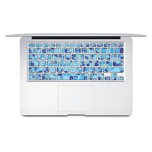 برچسب تزئینی کیبورد ونسونی مدل Blue Mosaic به همراه حروف فارسی مناسب برای مک بوک Wensoni Blue Mosaic Keyboard Sticker With Persian Label For MacBook