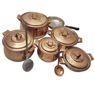 سرویس قابلمه 13 پارچه مسی زنجان کد 1371 Zanjan Copper Cookware Set 13Pcs 1371